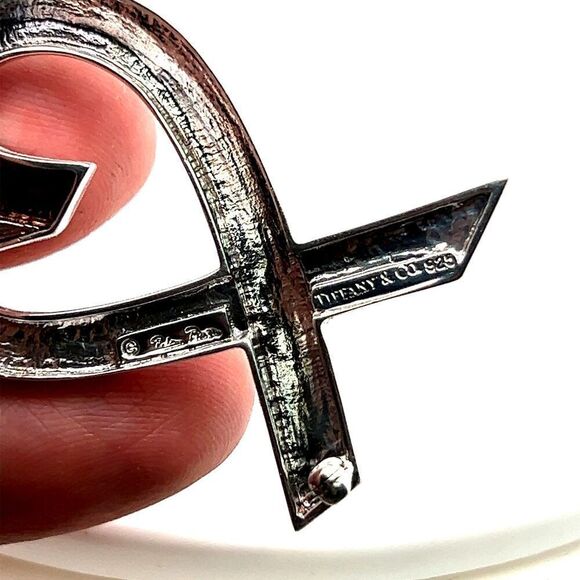 Tiffany & Co Estate Heart Brooch Pin Sterling Silver TIF653 - Picture 7 of 12